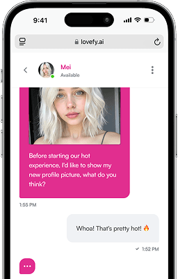 Smart phone displaying a chat with Mei.